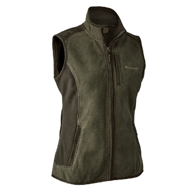 Deerhunter Womens Pam Bonded Fleece Waistcoat Graphite Green Melange Women's Resort Garments