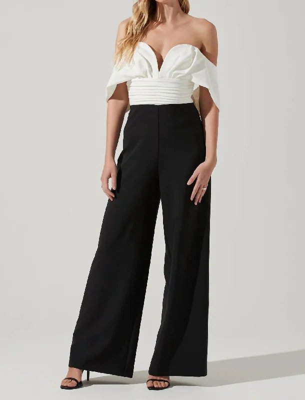 Betania Wide Leg Jumpsuit In Black Luxury Women's Fashion