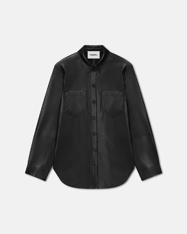 Giana - Okobor™ Alt-Leather Shirt - Black Summer Sale