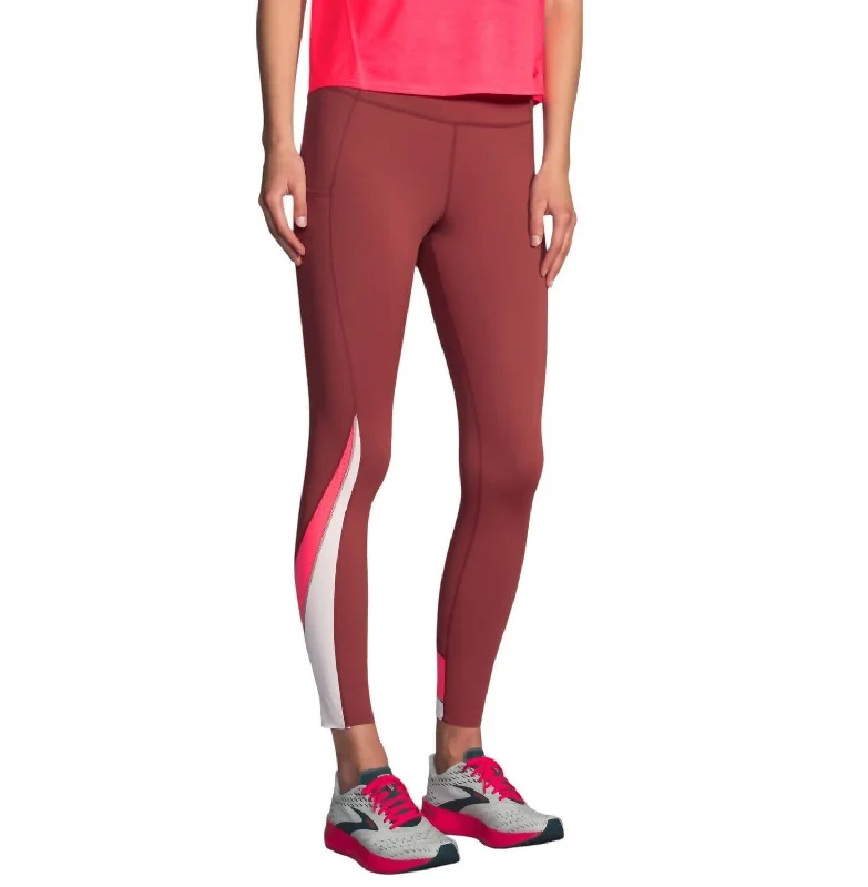 Women's Method 7/8 Tight In Terracotta/fluro Pink Relaxed Fit Women's Fashion