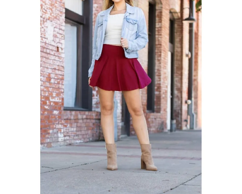 The Rosie Skort In Deep Red Women's Casual Garments