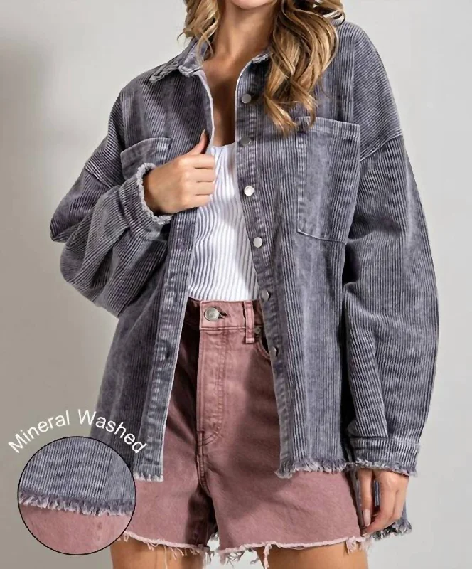 Mineral Washed Shacket - Plus Best Boutiques Online