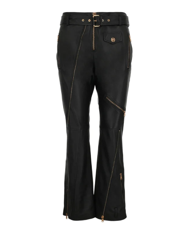 Zipper Detailed Leather Pants Comfortable Garments For Women