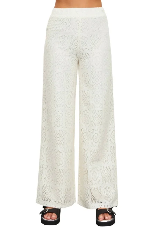 Crochet Flare Pant In Ivory Best Online Boutiques