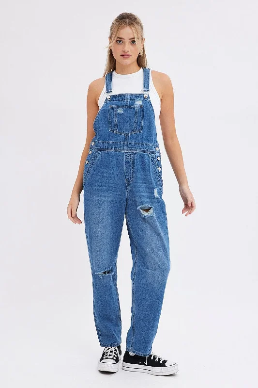 Blue Overall None Trendy Women's Apparel for All Seasons