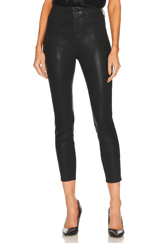 Akira Ultra High Rise Skinny Jean In Noir Coated Women's Outerwear Clothing