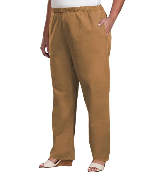 Relaxed Stretch Twill Pants - Plus In Tan Clothes For Sale