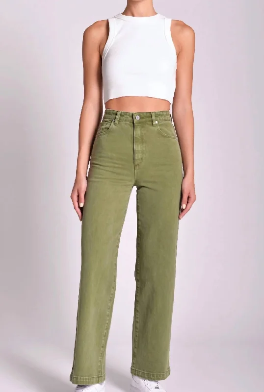 A ‘94 High & Wide In Olive Trendy Women's Apparel for All Seasons