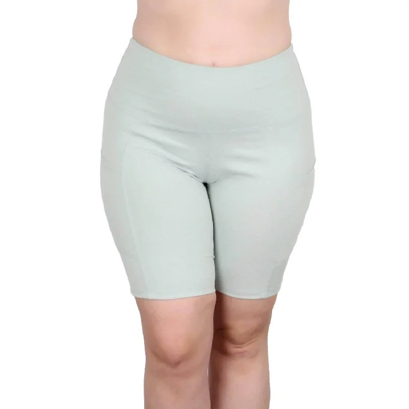 Flow Bike Shorts In Green Dusty Online Boutiques Clothing