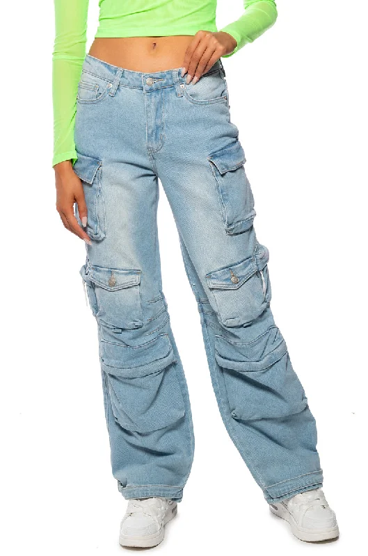 BROOKLYN CARGO POCKET WIDE LEG JEAN Clothes Sales