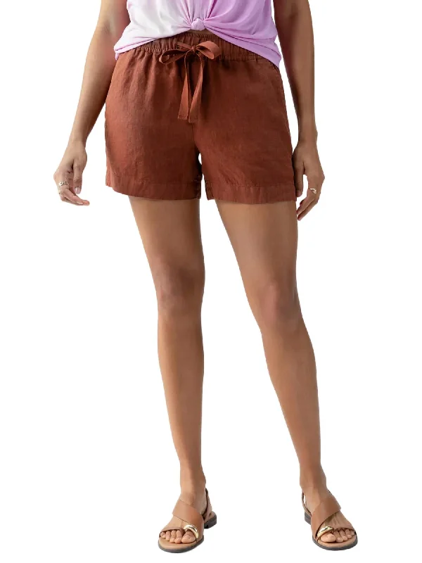 Always Linen Shorts In Rich Clay Women's Plus-Size Apparel