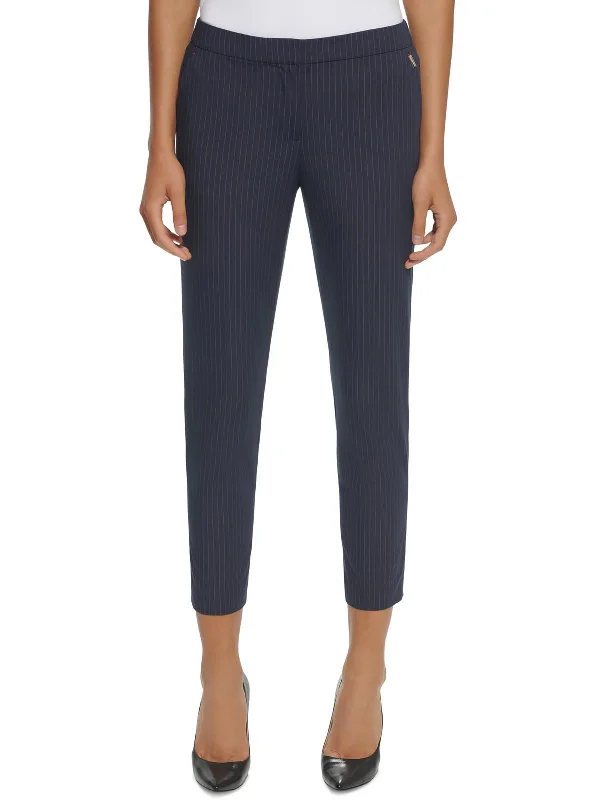 Womens Pinstripe Stretch Ankle Pants Clothing Brands