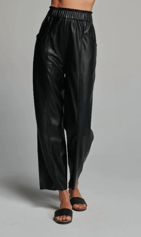 Harper Pants In Black Vegan Leather Woman Clothing