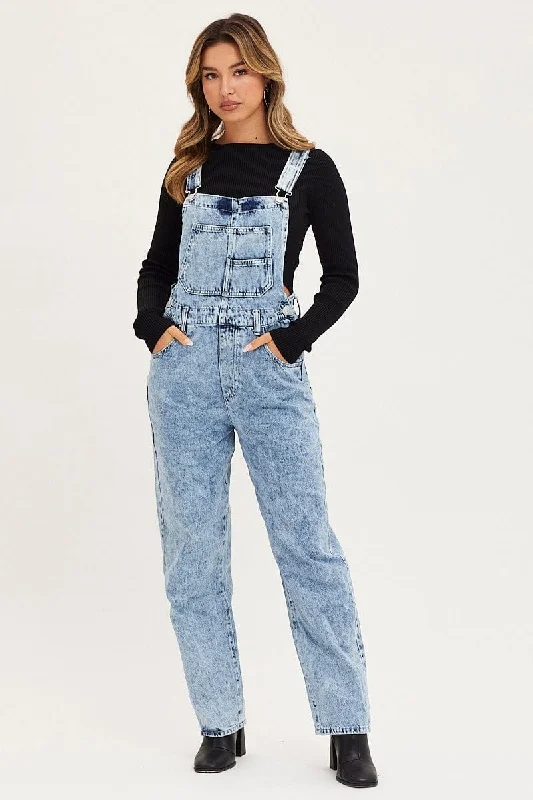 Blue Overall None Modern Women's Fashion with Vintage Touches