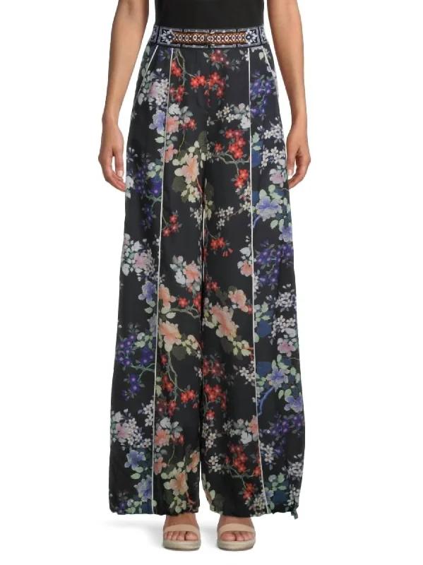 Blossom Palazzo Pants In Floral Women's Plus-Size Garments