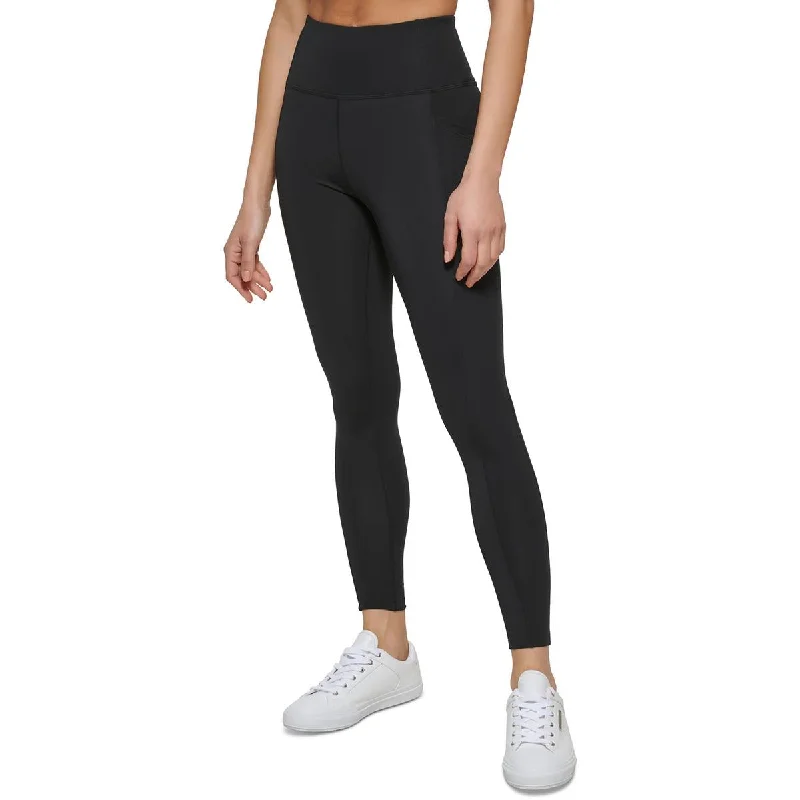 Womens Side Pocket Stretch Athletic Leggings Casual Attire For Women