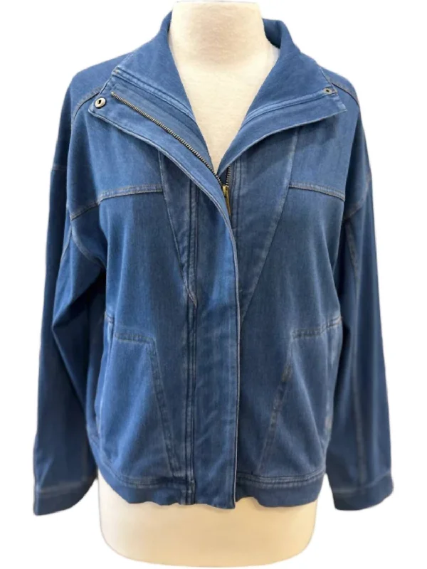 Women's Jean Jacket In Washed Denim Timeless Women's Fashion Styles