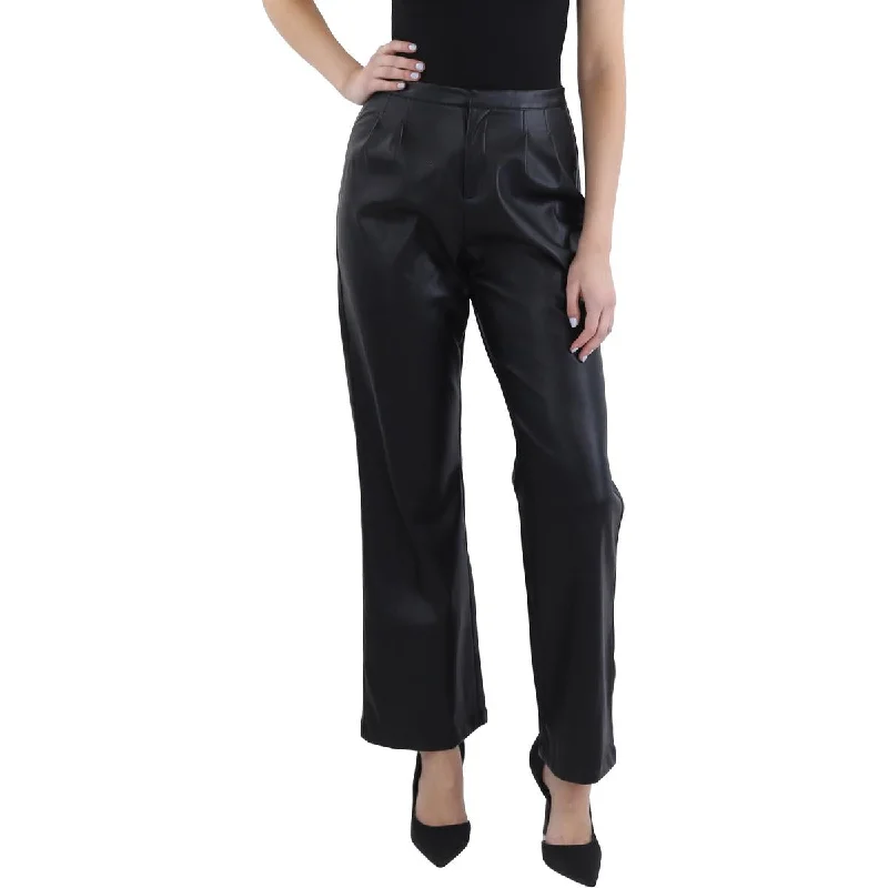 Womens Leather Long Bootcut Pants Women's Plus-Size Outfit