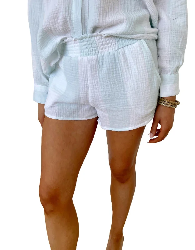 Georgia Stripe Gauze Shorts In Mint Women's Clothing And Garments Sets