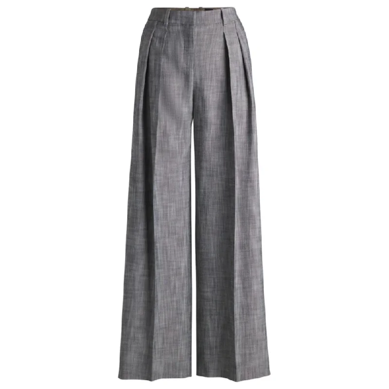 Regular-fit trousers with pleated front Online Boutiques Affordable