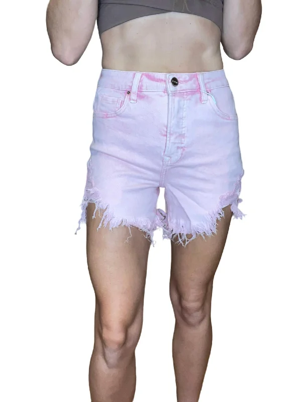 High Rise Shorts In Pink Wash Online Shopping Boutiques