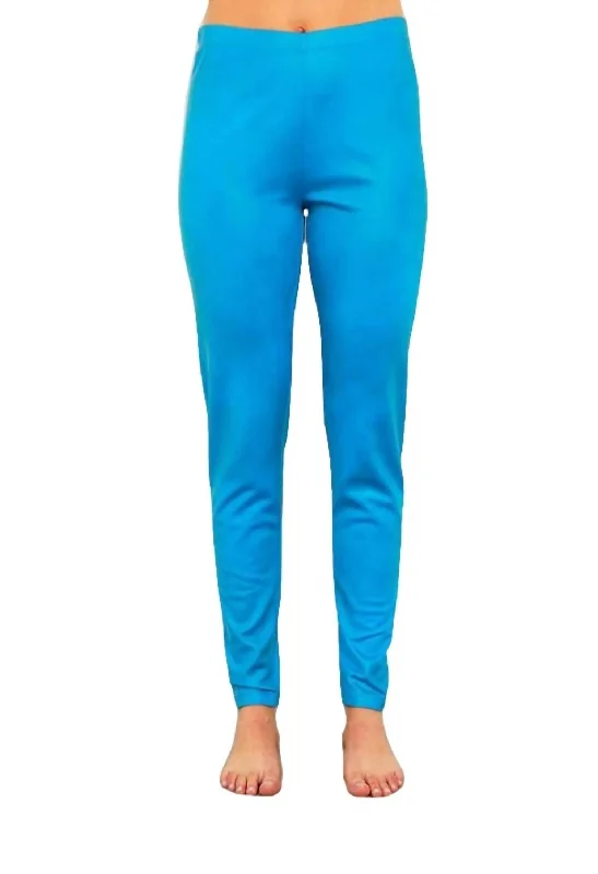 Microfiber Leather High-Waisted Pant In Turquoise Women's Urban Clothing