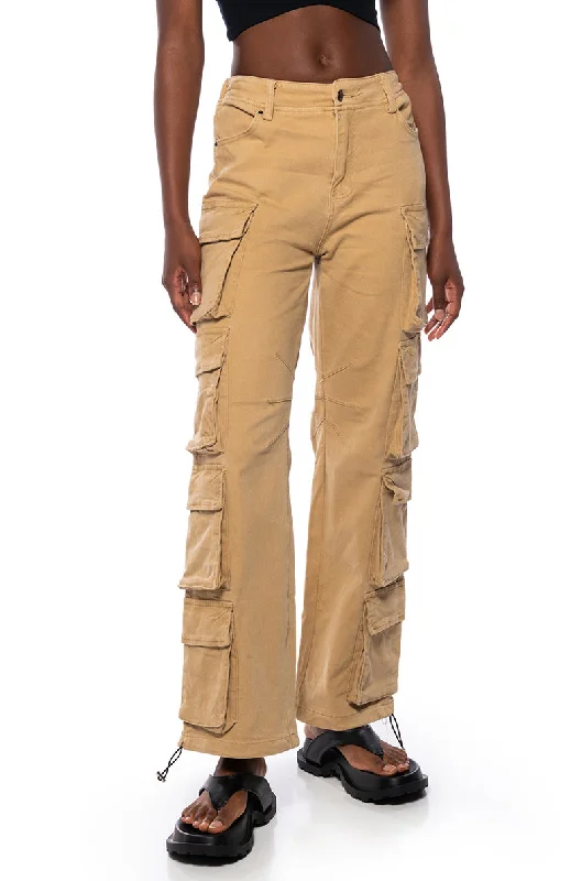 HERE TO STAY SIDE POCKET CARGO PANTS Women's Clothing Online Sale