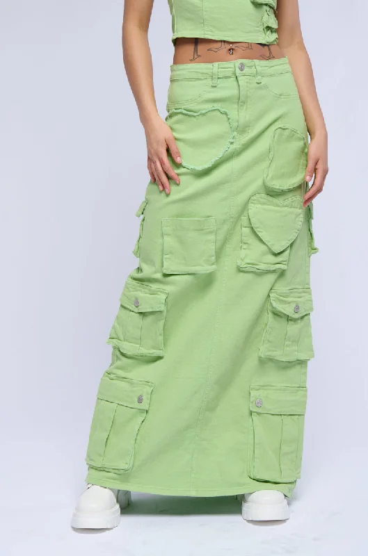 KIERAN DENIM CARGO MAXI SKIRT Best Boutiques Online