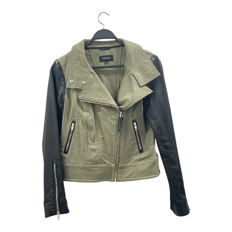 MACKAGE/Riders Jkt (S)/S/Leather/BLK/OLIVE GRN/BLK LAMBSKIN/ZIP Women's Work Outfit