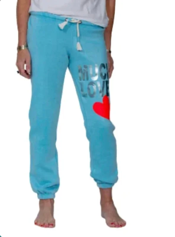 Burnout Much Love Sweatpants In Light Blue Top 10 Women's Online Clothing Stores