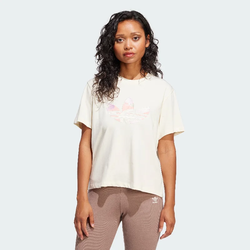 Women's adidas Camo Crop Infilled Logo Tee Women's Relaxed Outfit