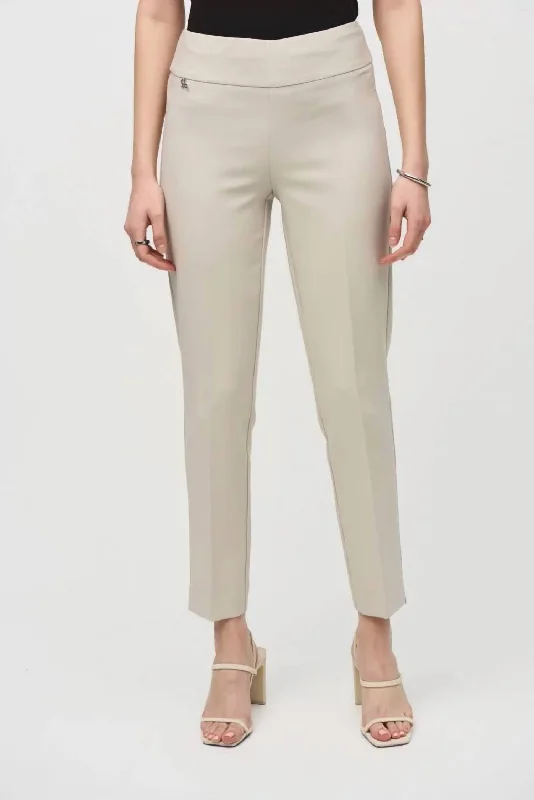 Lux Twill Slim-Fit Pull-On Pants In Moonstone Sophisticated Style