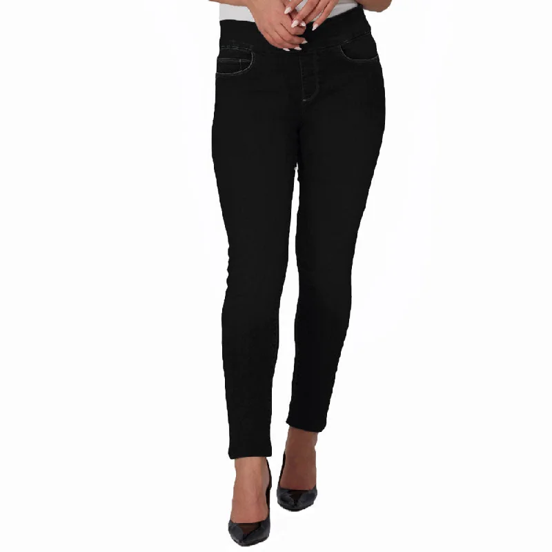 Women's ANNA-NBLK High Rise Skinny Pull-On Jeans Women's Activewear Garments