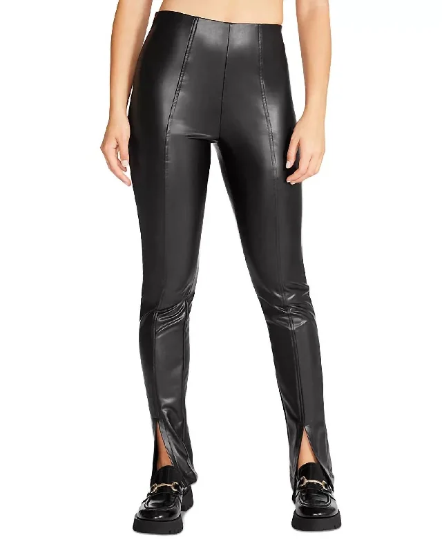 Anastasia Faux Leather Legging In Black Women's Activewear Outfit