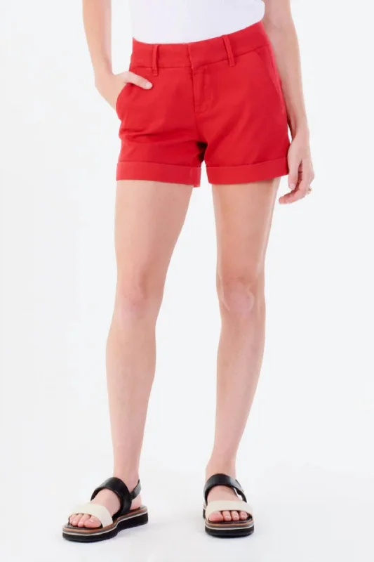 North Hampton Short In Firetruck Red Sustainable Women's Apparel