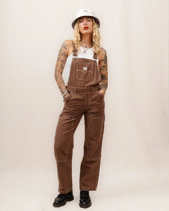 Albion Carpenter Overalls - Washed Brown Chic Women's Clothing