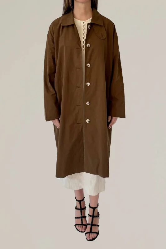 Modern Trench Coat In Cognac Best Online Boutiques For Women