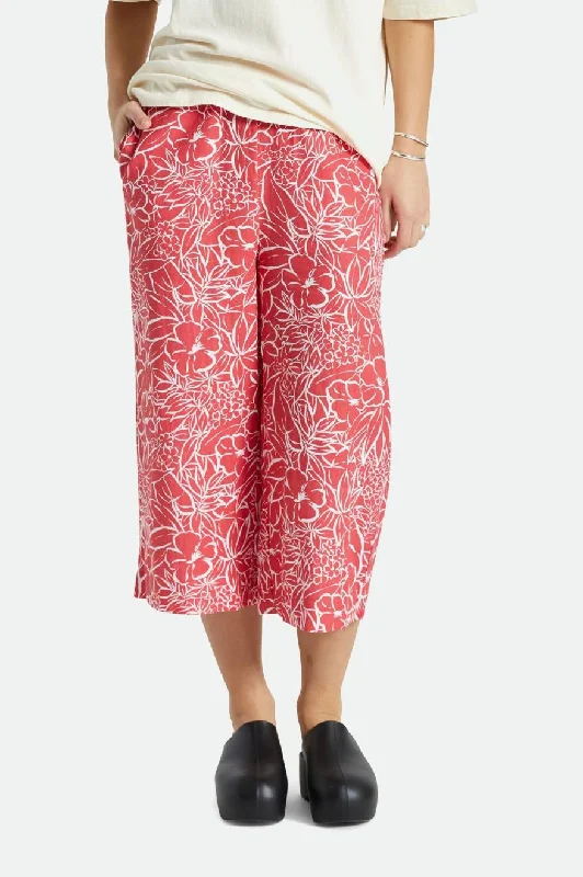 Indo Linen Wide Leg Pant - Aloha Red Women's Charming Outfit For Events