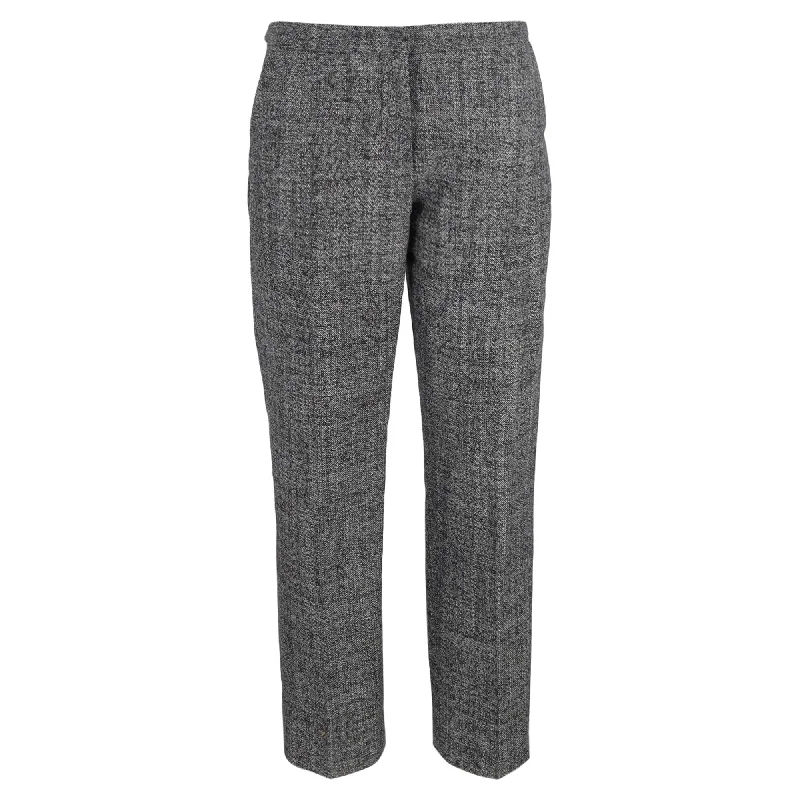 Dries Van Noten Straight-Leg Trousers in Grey Wool Women's Transitional Clothes