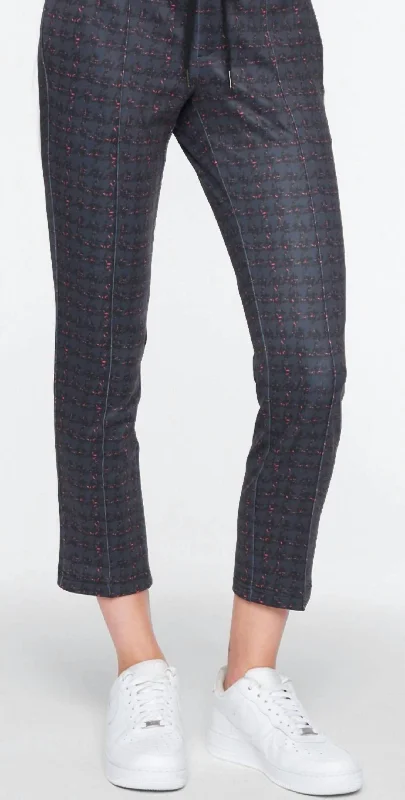 Tweed Crop Track Pant In Plaid Women's Holiday Outfit