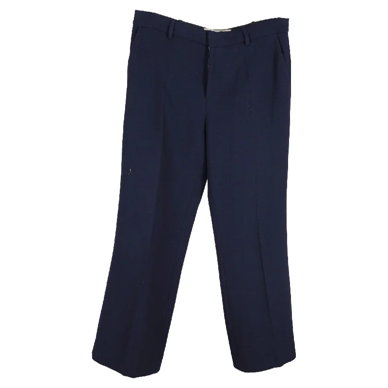 Roland Mouret Straight-Leg Trousers in Navy Blue Wool Women's Clothes For Special Occasions