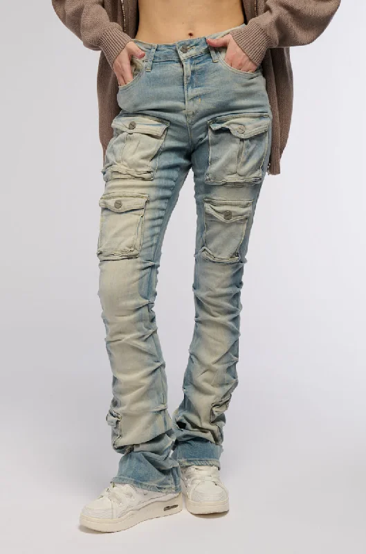 SEVILLE HIGH RISE STACKED JEANS Affordable Trendy Clothes For Women