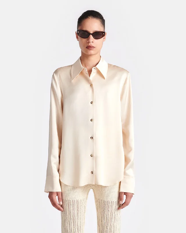 Naum - Slip Satin Shirt - Creme Limited Time Offer