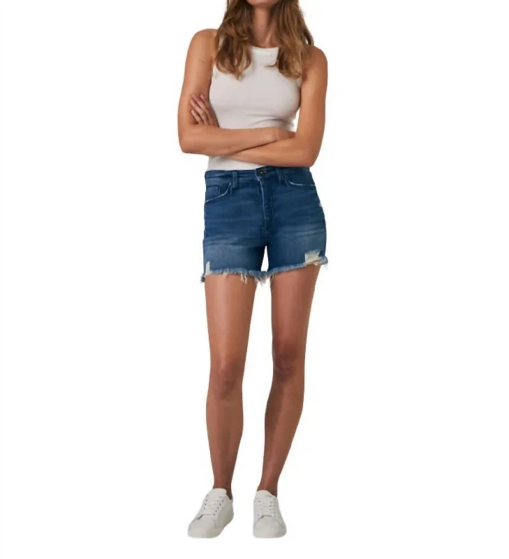 Delon High Rise Short In Lincoln Wash Sophisticated Style