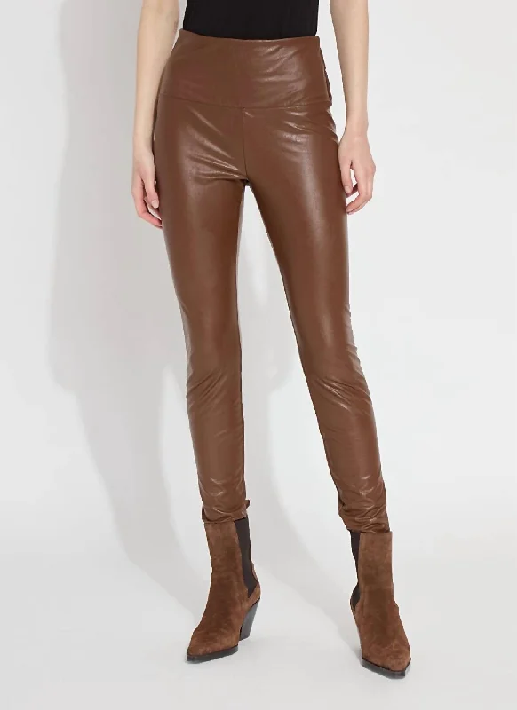 Textured Leather Legging In Bisque Women's Chic Outerwear Outfit