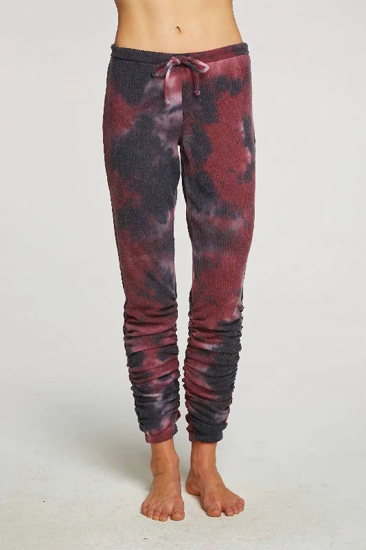 Rpet Love Rib Shirred Jogger/blackberry Tie Dye Online Boutique Stores