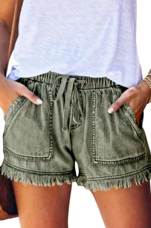 This Could Be It Shorts In Olive Green Casual Garments For Women