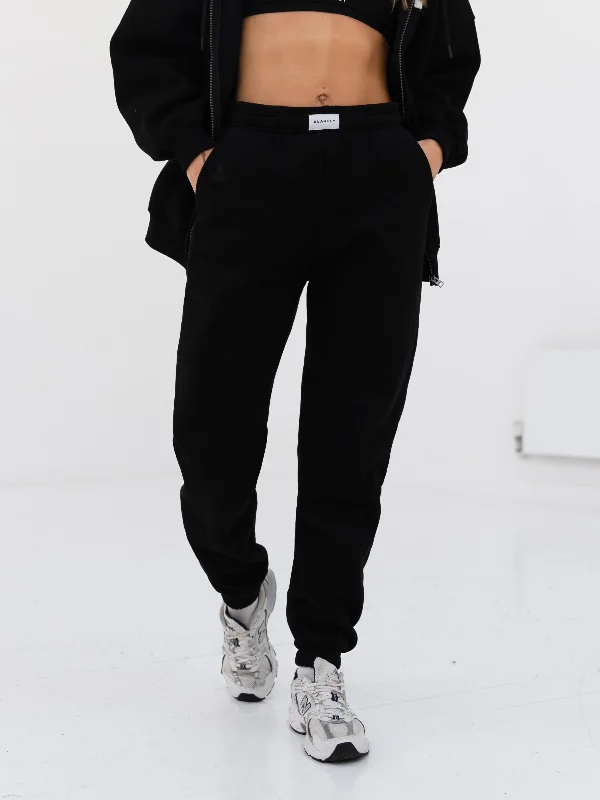 Label Sweatpants - Black Women's Clothes For The Office