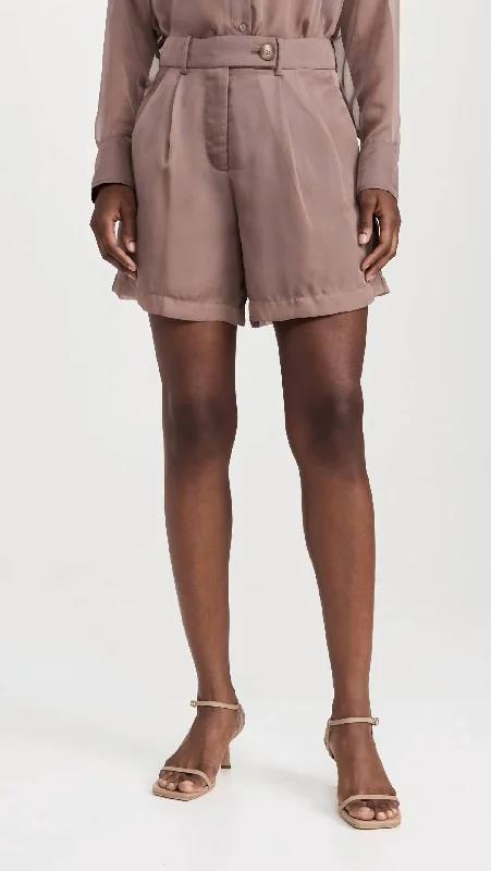 High Waist Evie Shorts In Mushroom Sale Clothes Online