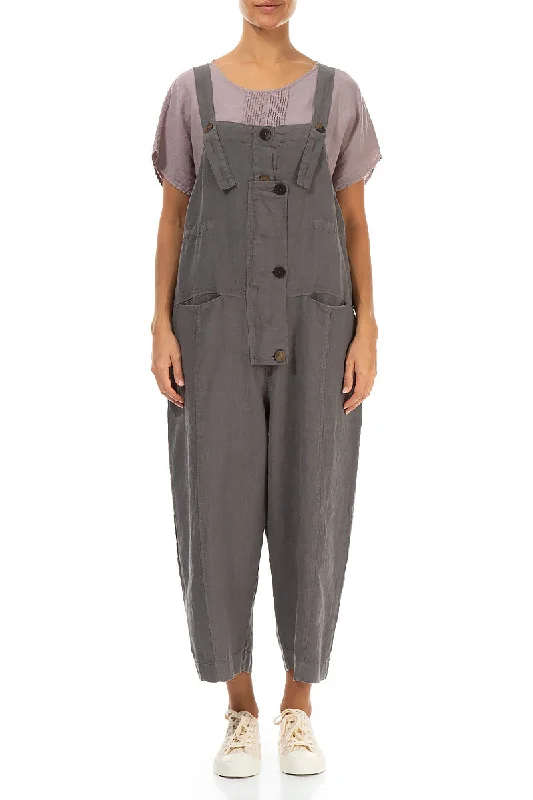 Strappy Truffle Linen Dungaree Jumpsuit Flash Sale Clothing